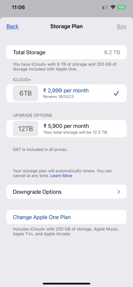 iCloud 6TB is available to pur...